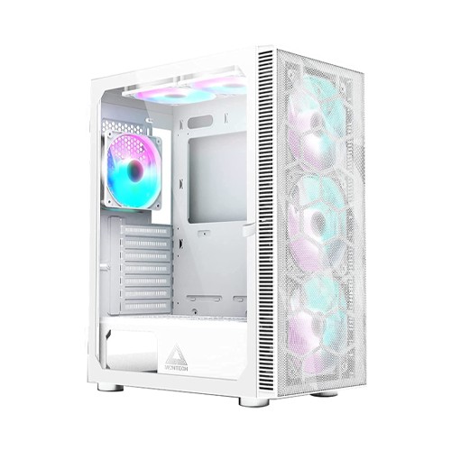 Montech X3 Mesh RGB Lighting Tempered Glass ATX Mid-Tower Gaming Case (White) (Used)