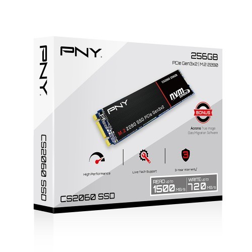 PNY CS2060 256GB M.2 2280 PCIe NVMe Gen3x2 SSD (used)