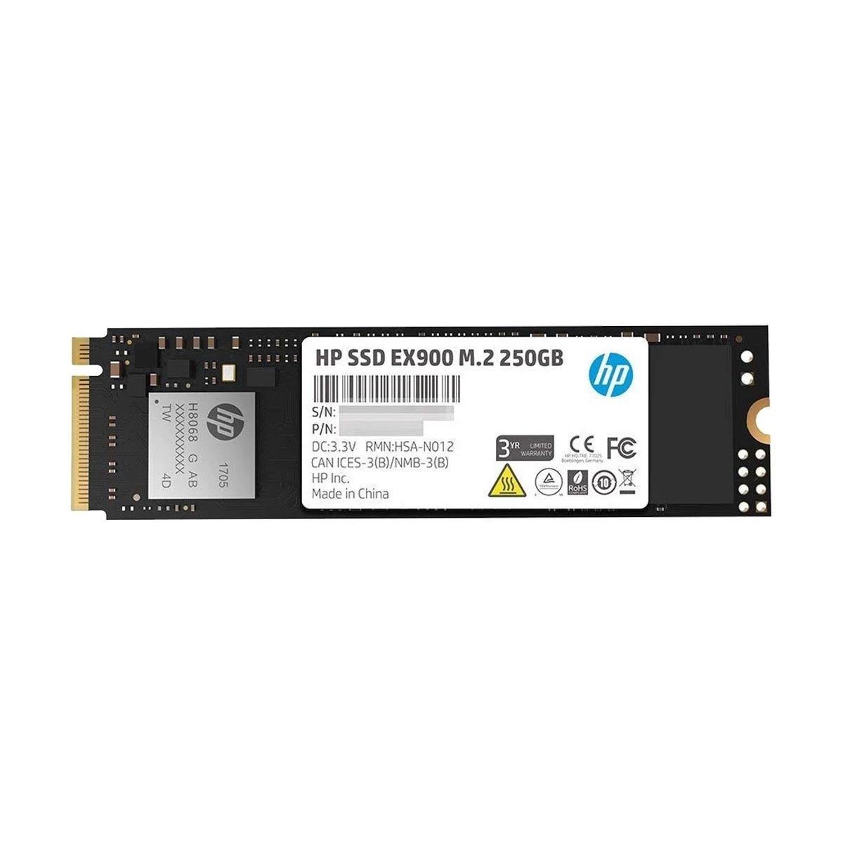 HP EX900 250GB M.2 2280 PCIe NVMe SSD (used)